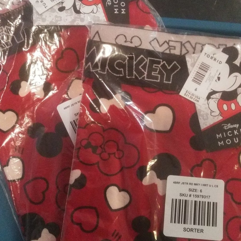 2 pair Mickey Mouse Briefs by Torrid Curve in original packaging